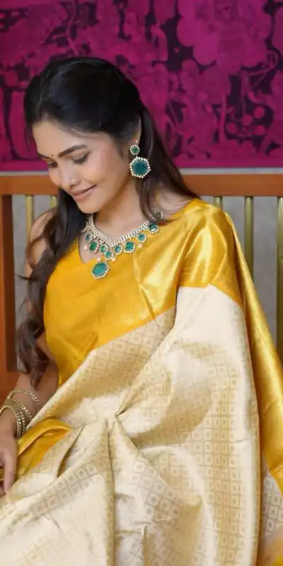 Yellow Soft Lichi Silk Border Lace Saree | Sarees, Bollywood Sarees, Creative Sarees, Designer Sarees, Embroidered Sarees, Ethnic Saree, Modern Digital sarees, Party Wear Sarees