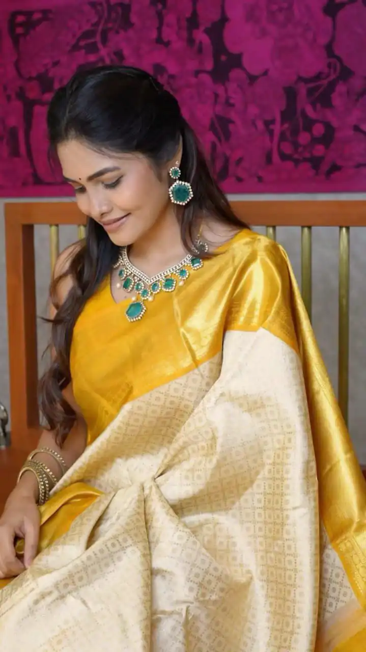 Yellow Soft Lichi Silk Border Lace Saree | Sarees, Bollywood Sarees, Creative Sarees, Designer Sarees, Embroidered Sarees, Ethnic Saree, Modern Digital sarees, Party Wear Sarees