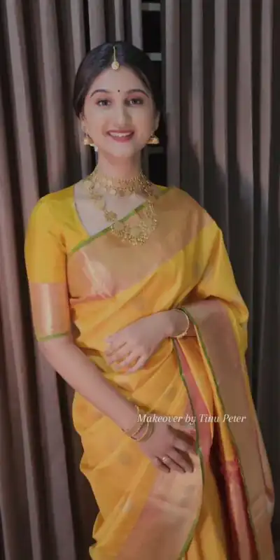Yellow Soft Lichi Silk Border Work Saree | Sarees, Bollywood Sarees, Creative Sarees, Designer Sarees, Embroidered Sarees, Ethnic Saree, Modern Digital sarees, Party Wear Sarees