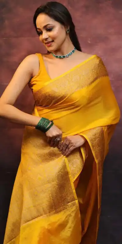 Yellow Soft Lichi Silk Lace Border Saree | Sarees, Bollywood Sarees, Creative Sarees, Designer Sarees, Embroidered Sarees, Ethnic Saree, Modern Digital sarees, Party Wear Sarees