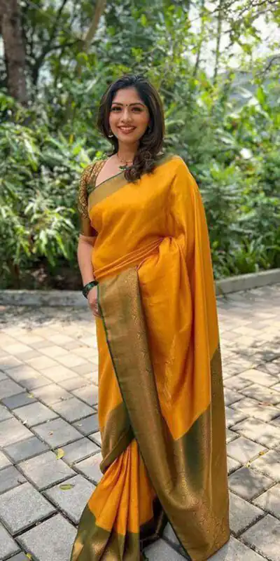 Yellow Soft Lichi Silk On All Over Saree | Sarees, Bollywood Sarees, Creative Sarees, Designer Sarees, Embroidered Sarees, Ethnic Saree, Modern Digital sarees, Party Wear Sarees