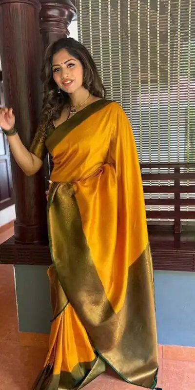 Yellow Soft Lichi Silk On All Over Saree | Sarees, Bollywood Sarees, Creative Sarees, Designer Sarees, Embroidered Sarees, Ethnic Saree, Modern Digital sarees, Party Wear Sarees