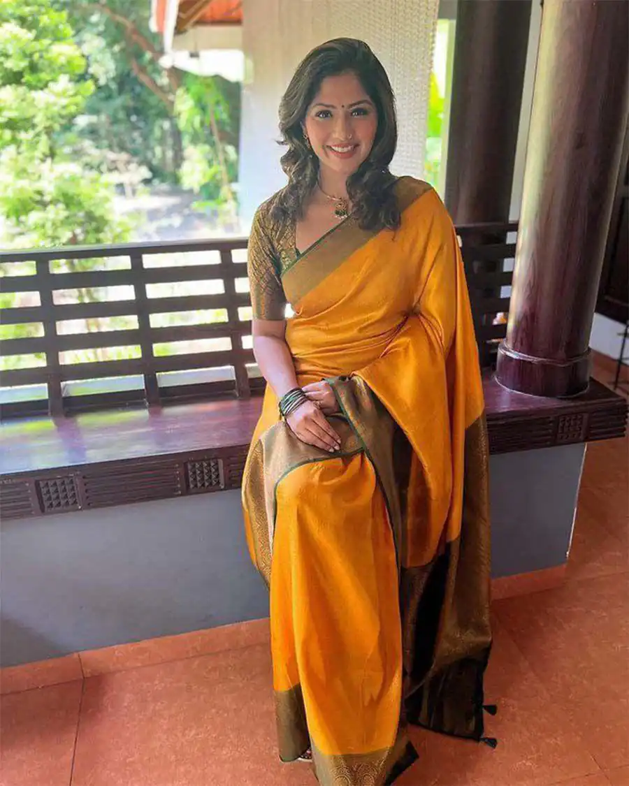 Yellow Soft Lichi Silk On All Over Saree | Sarees, Bollywood Sarees, Creative Sarees, Designer Sarees, Embroidered Sarees, Ethnic Saree, Modern Digital sarees, Party Wear Sarees
