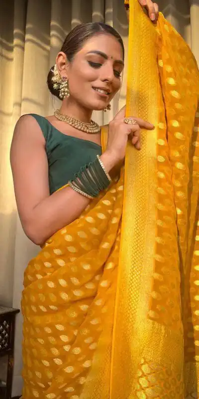 Yellow Soft Lichi Silk Rich Pallu Work Saree | Sarees, Bollywood Sarees, Creative Sarees, Designer Sarees, Embroidered Sarees, Ethnic Saree, Modern Digital sarees, Party Wear Sarees