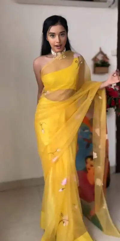 Yellow Soft Organza Silk Ready To Wear Saree | Sarees, Bollywood Sarees, Creative Sarees, Designer Sarees, Embroidered Sarees, Ethnic Saree, Modern Digital sarees, Party Wear Sarees