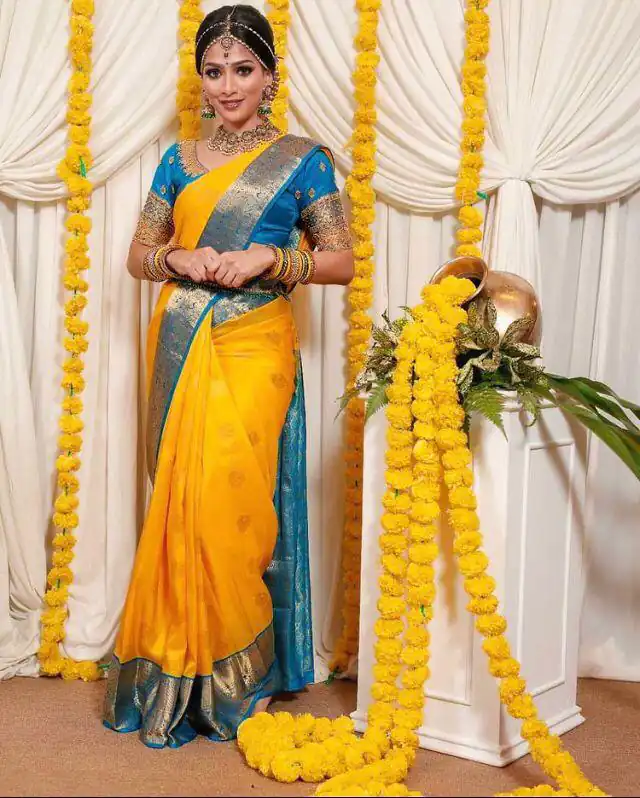 Yellow Soft Silk Jacquard All Over Saree | Sarees, Bollywood Sarees, Creative Sarees, Designer Sarees, Embroidered Sarees, Ethnic Saree, Modern Digital sarees, Party Wear Sarees