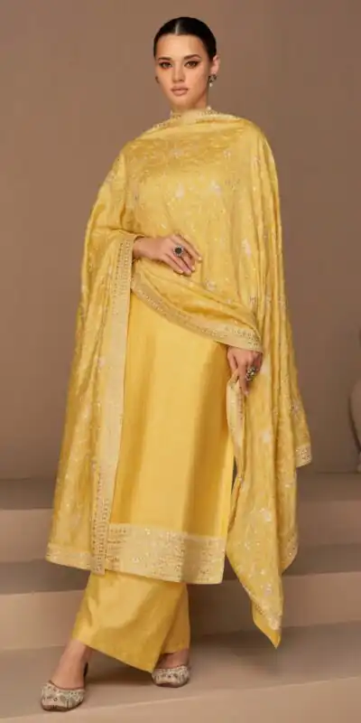 Yellow Vichitra Embroidery Stone Work Salwar Suit | Jump Suits, Tops & Bottoms, Track Suits, Salwar suit, Casual Suits, Creative suits, Designer Suits, Palazzo Suits, Party Wear Suits, Patiala Suits, Straight Suits, Trendy Wear