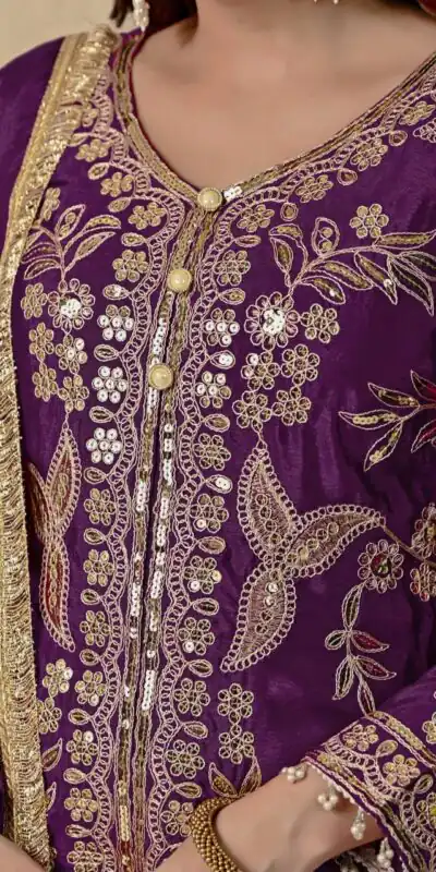 MD 3055 Wine Color Chinon Silk Salwar Suit with Embroidery Work. Online Get it for ₹2149. Delivery 4-6 Working Days. Shop now. | Jump Suits, Salwar suit, Casual Suits, Creative suits, Designer Suits, Palazzo Suits, Party Wear Suits, Patiala Suits, Straight Suits