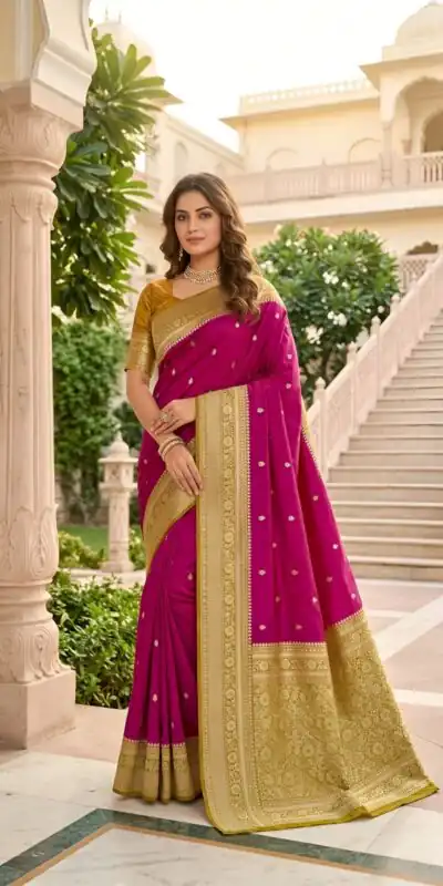 MB 6079 Pink Soft Banarasi Silk Saree with Zari Work & Moti Work. Introductory Price ₹1949. Delivery 4-6 Working Days. Shop now. | Sarees, Bollywood Sarees, Creative Sarees, Designer Sarees, Embroidered Sarees, Ethnic Saree, Modern Digital sarees, Party Wear Sarees