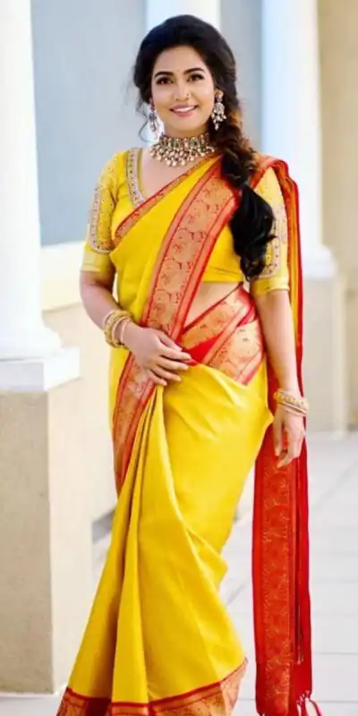 KP 2092 Yellow Color Yellow Soft Lichi Silk Saree with Jacquard Work. Best Price ₹1449. Delivery 4-6 Working Days. Shop now. | Sarees, Bollywood Sarees, Creative Sarees, Designer Sarees, Embroidered Sarees, Ethnic Saree, Modern Digital sarees, Party Wear Sarees