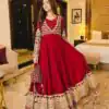 JF 049 Red Georgette Gown with Embroidery Work & Sequins Work. Exclusive Offer ₹2149. Delivery 4-6 Working Days. Shop now. | Gowns, Bollywood Gowns, Creative Gowns, Designer Gowns, Embroidered Gowns, Party Wear Gowns