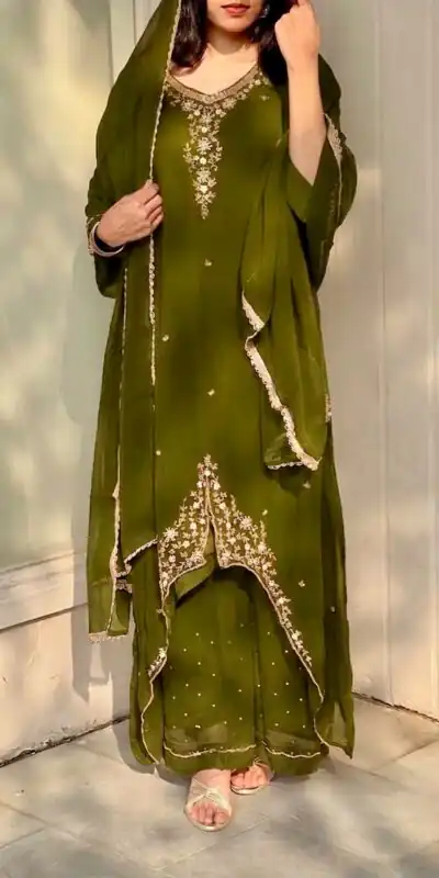VLM 322 Mahendi Georgette Salwar Suit Perfect for Wedding, Party, Housewarming, Durga Puja, Festival Celebrations – . Grab it for ₹1949. Delivery 4-6 Workin | Jump Suits, Salwar suit, Casual Suits, Creative suits, Designer Suits, Palazzo Suits, Party Wear Suits, Patiala Suits, Straight Suits