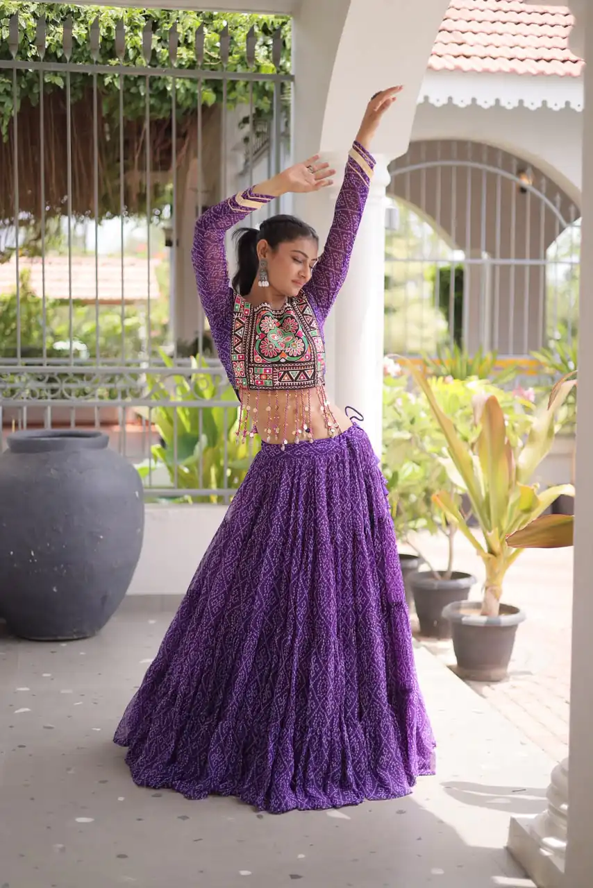 KA 5080 Purple| Faux Georgette Lehenga Choli with Embroidery Work & Lace Work. Special Price ₹2499. Delivery 4-6 Working Days. Shop now. | Lehenga, Bollywood Lehenga, Creative Lehenga, Designer Lehenga, Embroidered Lehenga, Party Wear Lehenga