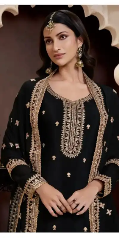 FC  71151 Black Chinon Salwar Suit Perfect for Wedding, Party, Lohri, Eid, Holi – . Affordable Price ₹2549. Delivery 4-6 Working Days. Shop now. | Jump Suits, Salwar suit, Casual Suits, Creative suits, Designer Suits, Palazzo Suits, Party Wear Suits, Patiala Suits, Straight Suits