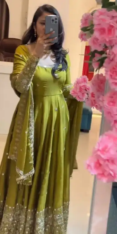 SSR 544 Lime Yellow in Crunchy Silk Embroidery Work & Lace Work Gown . Special Price βΉ2399. Delivery 4-6 Working Days. Shop now. | Gowns, Bollywood Gowns, Creative Gowns, Designer Gowns, Embroidered Gowns, Party Wear Gowns
