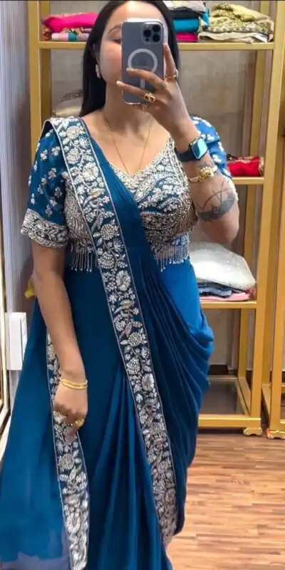 PST 1177 Blue Chinon Saree erfect for Wedding, Party, Baisakhi, Bridal Wear, Onam – . Special Price ₹2099. Delivery 4-6 Working Days. Shop now. | Sarees, Bollywood Sarees, Creative Sarees, Designer Sarees, Embroidered Sarees, Ethnic Saree, Modern Digital sarees, Party Wear Sarees