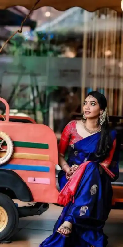 KP 2053 Blue in Soft Lichi Silk Jacquard Work Designer Work Saree . Exclusive Offer ₹1249. Delivery 4-6 Working Days. Shop now. | Sarees, Bollywood Sarees, Creative Sarees, Designer Sarees, Embroidered Sarees, Ethnic Saree, Modern Digital sarees, Party Wear Sarees