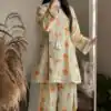 Super Off White Natural Crep Digital Print Work Salwar Suit