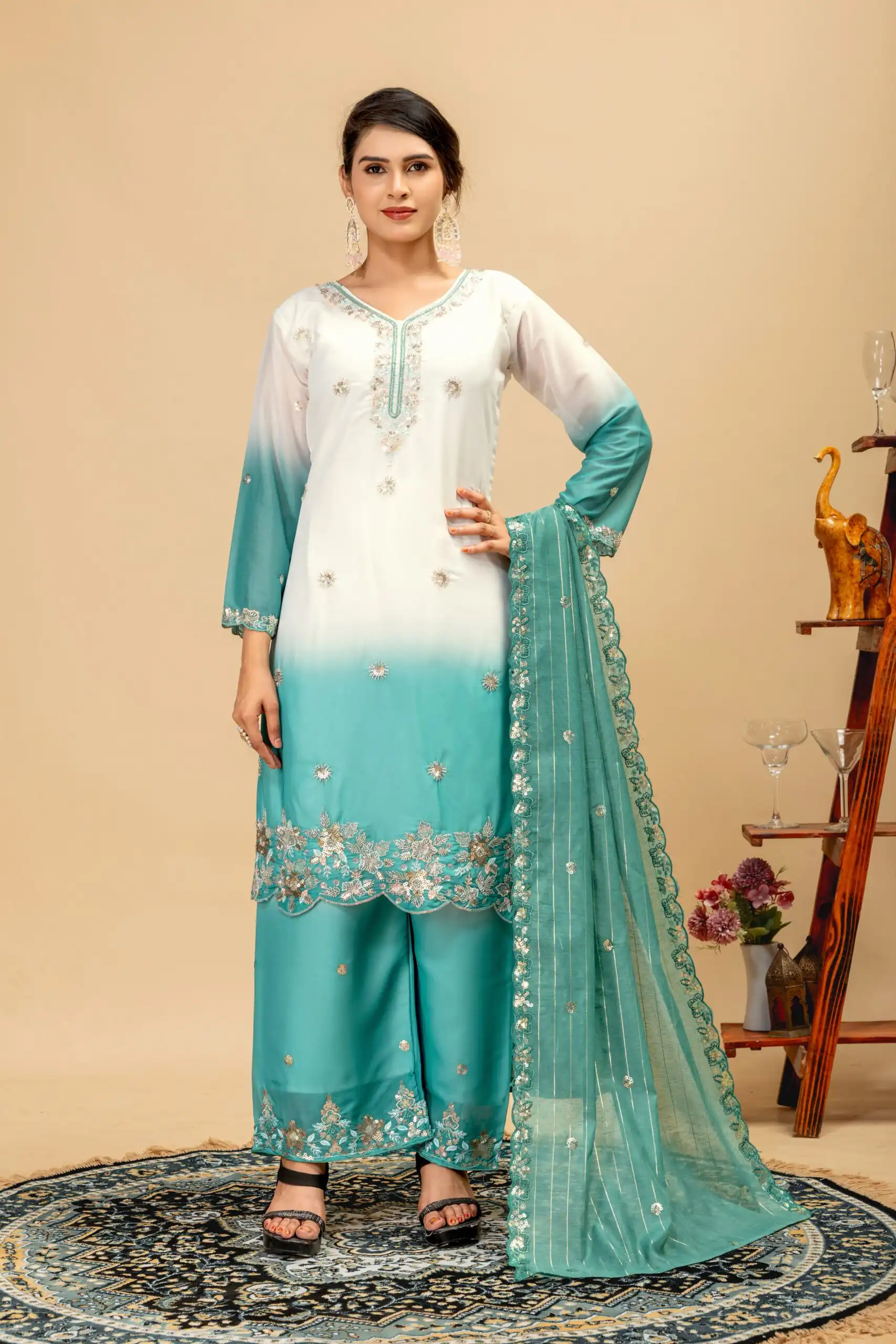 ST 1198 Firozi in Star Georgette Embroidery Work Salwar Suit . Introductory Price ₹2399. Delivery 4-6 Working Days. Shop now. | Jump Suits, Salwar suit, Casual Suits, Creative suits, Designer Suits, Palazzo Suits, Party Wear Suits, Patiala Suits, Straight Suits