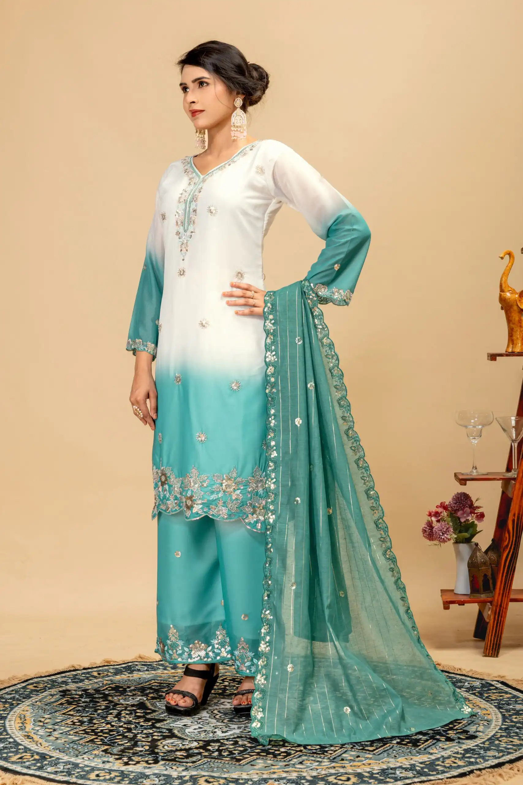 ST 1198 Firozi in Star Georgette Embroidery Work Salwar Suit . Introductory Price ₹2399. Delivery 4-6 Working Days. Shop now. | Jump Suits, Salwar suit, Casual Suits, Creative suits, Designer Suits, Palazzo Suits, Party Wear Suits, Patiala Suits, Straight Suits