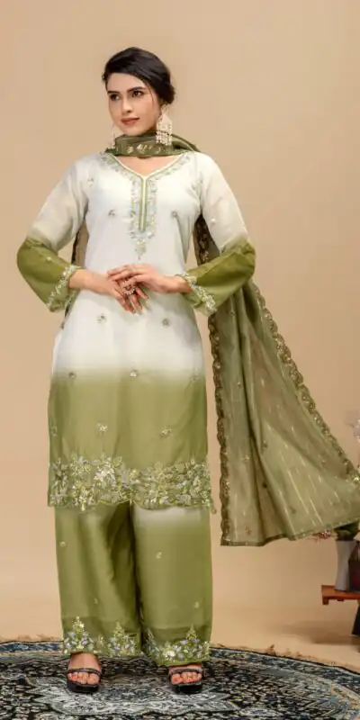 ST 1198 Mehandi  in Star Georgette Embroidery Work Salwar Suit . Introductory Price ₹2399. Delivery 4-6 Working Days. Shop now. | Jump Suits, Salwar suit, Casual Suits, Creative suits, Designer Suits, Palazzo Suits, Party Wear Suits, Patiala Suits, Straight Suits