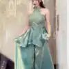 NF 1273 Teal Fendy Silk Salwar Suitwith Embroidery Work & Lace Work. Now at just ₹2449. Delivery 4-6 Working Days. Shop now. | Jump Suits, Salwar suit, Casual Suits, Creative suits, Designer Suits, Palazzo Suits, Party Wear Suits, Patiala Suits, Straight Suits