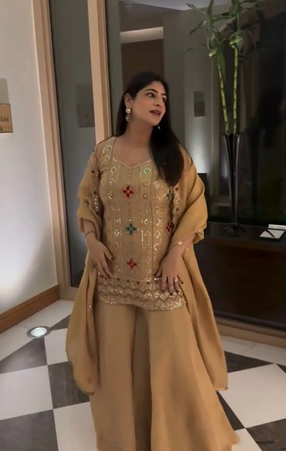 Magical Chiku Chinon Silk Embroidery Work Salwar Suit - Image 3