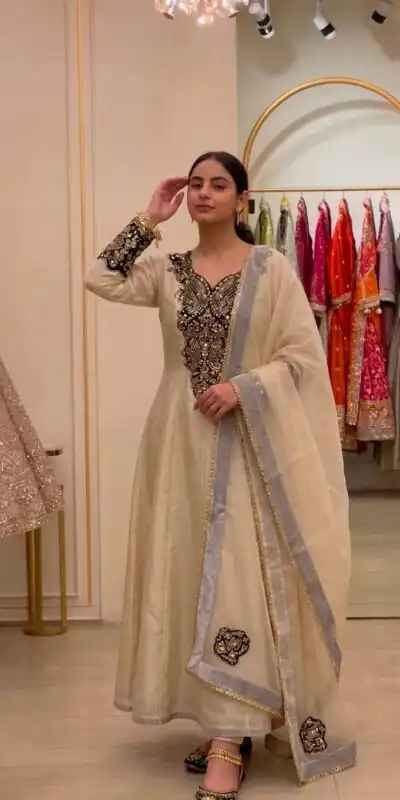 Nice Black Soft Organza Embroider Work Salwar Suit