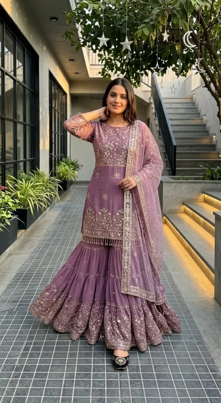Perfect Onion Faux Georgette Sequence Work Salwar Suit - Image 4