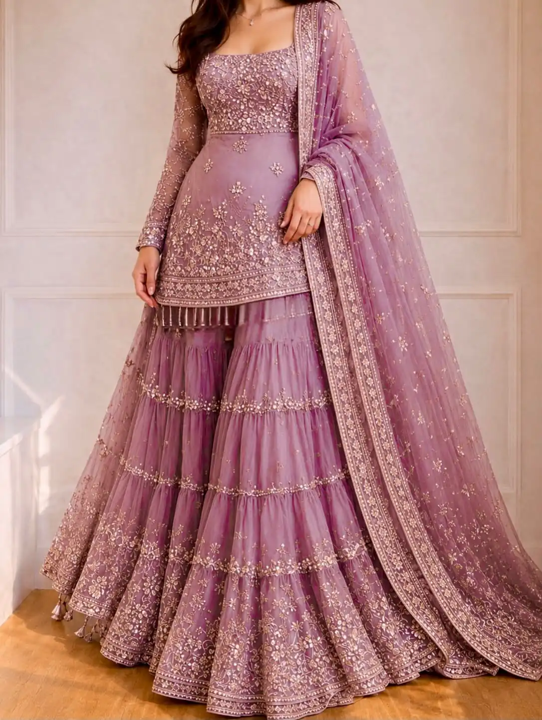 Perfect Onion Faux Georgette Sequence Work Salwar Suit