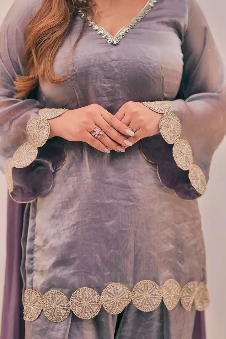 Super Lavender Fendy Silk Sequence Work Salwar Suit - Image 3