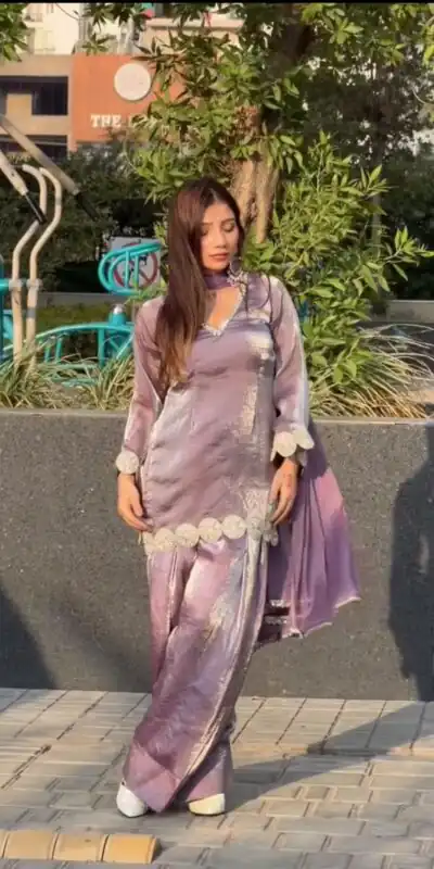 Super Lavender Fendy Silk Sequence Work Salwar Suit