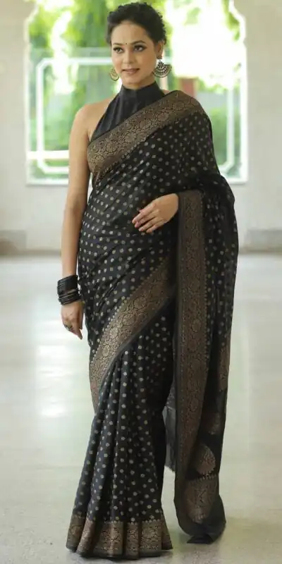 KPR 233 Black in Soft Lichi Silk Lace Border & Lace Work Saree . Available at ₹1549 only. Delivery 4-6 Working Days. Shop now. | Sarees, Bollywood Sarees, Creative Sarees, Designer Sarees, Embroidered Sarees, Ethnic Saree, Modern Digital sarees, Party Wear Sarees