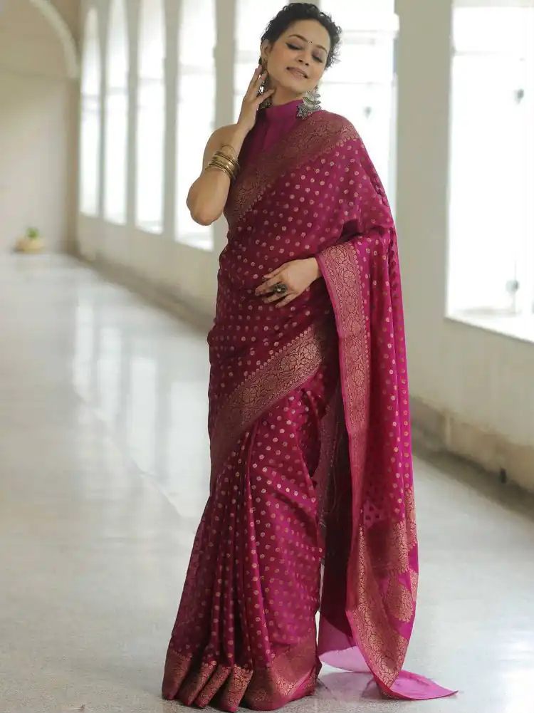 KPR 233 Dark Pink in Soft Lichi Silk Lace Border & Lace Work Saree . Available at ₹1549 only. Delivery 4-6 Working Days. Shop now. | Sarees, Bollywood Sarees, Creative Sarees, Designer Sarees, Embroidered Sarees, Ethnic Saree, Modern Digital sarees, Party Wear Sarees