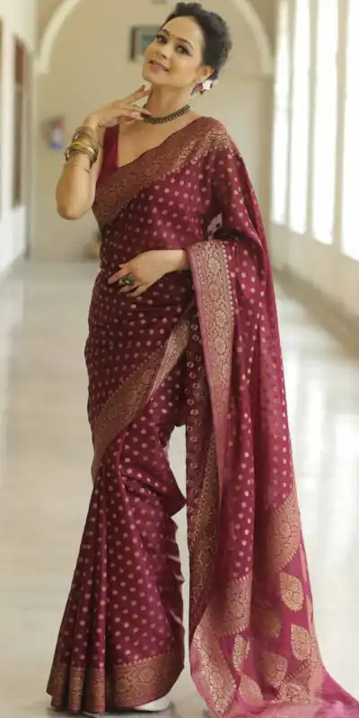 KPR 233 Maroon in Soft Lichi Silk Lace Border & Lace Work Saree . Available at ₹1549 only. Delivery 4-6 Working Days. Shop now. | Sarees, Bollywood Sarees, Creative Sarees, Designer Sarees, Embroidered Sarees, Ethnic Saree, Modern Digital sarees, Party Wear Sarees