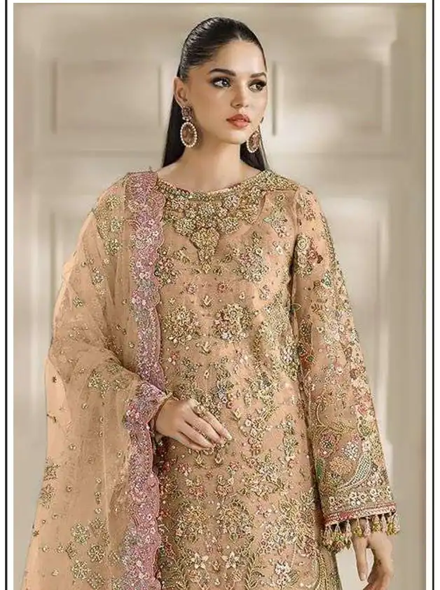 FC 1231 Peach Chiffon Salwar Suit with Embroidery Work & Sequins Work. Introductory Price ₹2949. Delivery 4-6 Working Days. Shop now. | Jump Suits, Salwar suit, Casual Suits, Creative suits, Designer Suits, Palazzo Suits, Party Wear Suits, Patiala Suits, Straight Suits