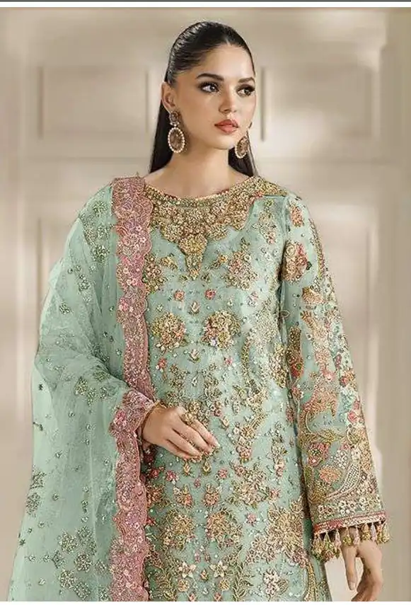 FC 1231 Sea Green Chiffon Salwar Suit with Embroidery Work & Sequins Work. Introductory Price ₹2949. Delivery 4-6 Working Days. Shop now. | Jump Suits, Salwar suit, Casual Suits, Creative suits, Designer Suits, Palazzo Suits, Party Wear Suits, Patiala Suits, Straight Suits