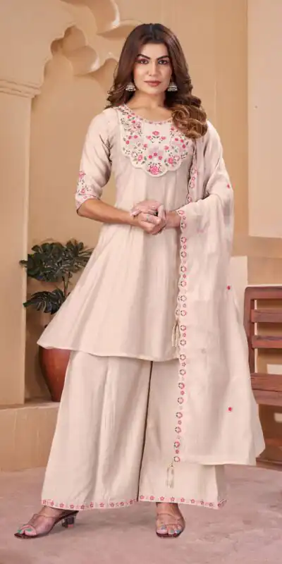 DIVA 172 Chiku Mal Chanderi Salwar Suit Perfect for Wedding, Party, Baisakhi, Housewarming, Sangeet – Introductory Price ₹2799. Delivery 4-6 Working D | Jump Suits, Salwar suit, Casual Suits, Creative suits, Designer Suits, Palazzo Suits, Party Wear Suits, Patiala Suits, Straight Suits