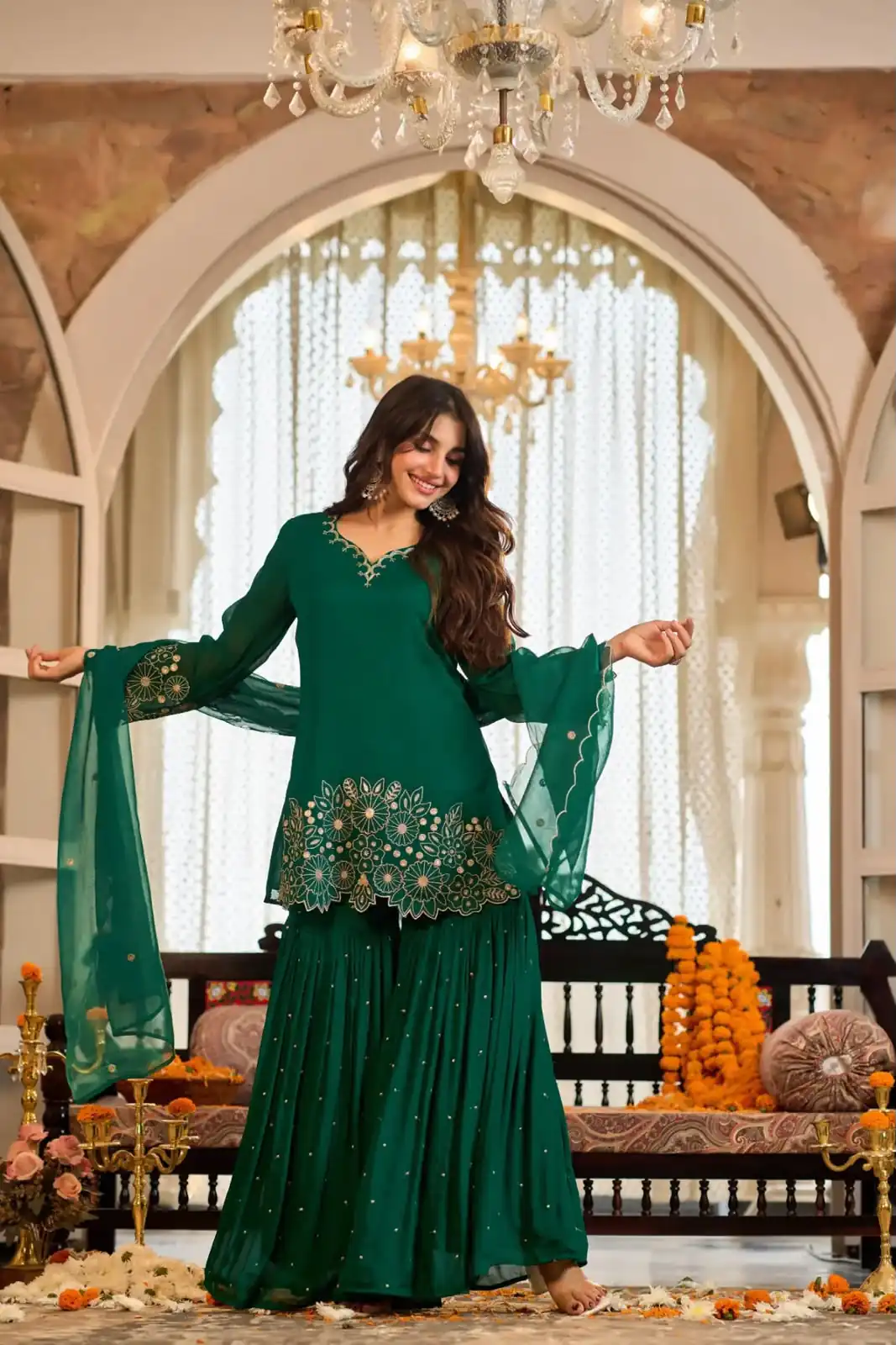 ZB 5079 Green Chinon Silk Salwar Suit with Embroidery Work & Sequins Work. Get it for ₹2199. Delivery 4-6 Working Days. Shop now. | Jump Suits, Salwar suit, Casual Suits, Creative suits, Designer Suits, Palazzo Suits, Party Wear Suits, Patiala Suits, Straight Suits