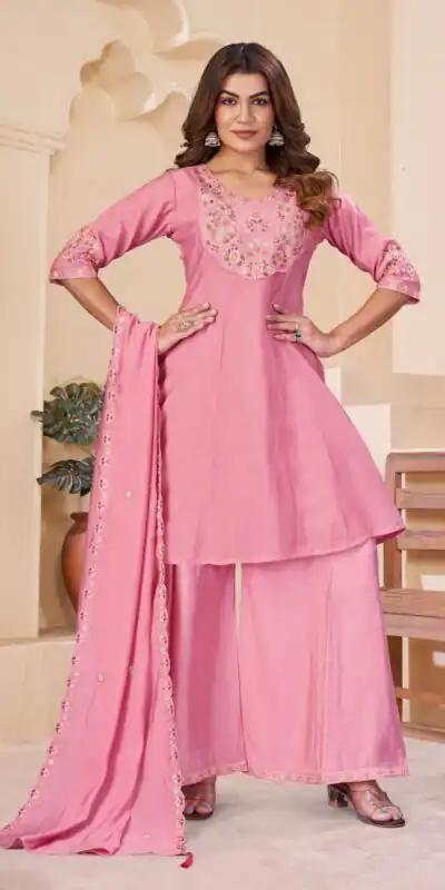 DIVA 172 Pink Mal Chanderi Salwar Suit Perfect for Wedding, Party, Baisakhi, Housewarming, Sangeet – Introductory Price ₹2799. Delivery 4-6 Working D | Jump Suits, Salwar suit, Casual Suits, Creative suits, Designer Suits, Palazzo Suits, Party Wear Suits, Patiala Suits, Straight Suits