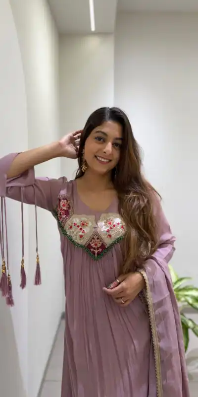 LG 2145 Lavender Mul Chanderi Salwar Suit with Embroidery Work & Sequins Work. Festive Deal ₹2799. Delivery 4-6 Working Days. Shop nowp | Jump Suits, Salwar suit, Casual Suits, Creative suits, Designer Suits, Palazzo Suits, Party Wear Suits, Patiala Suits, Straight Suits