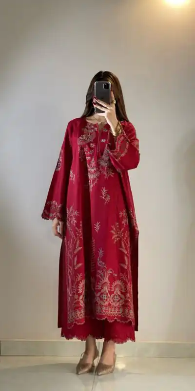 LG 2150 Red Mul Chanderi Salwar Suit with Embroidery Work & Sequins Work. Festive Deal ₹2349. Delivery 4-6 Working Days. Shop nowp | Jump Suits, Salwar suit, Casual Suits, Creative suits, Designer Suits, Palazzo Suits, Party Wear Suits, Patiala Suits, Straight Suits