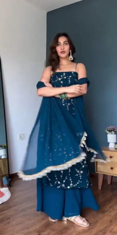 RTC 6067 Teal Faux Georgette Salwar Suit with Mirror Work & Embroidery Work. Get it for ₹2049. Delivery 4-6 Working Days. Shop now. | Jump Suits, Salwar suit, Casual Suits, Creative suits, Designer Suits, Palazzo Suits, Party Wear Suits, Patiala Suits, Straight Suits