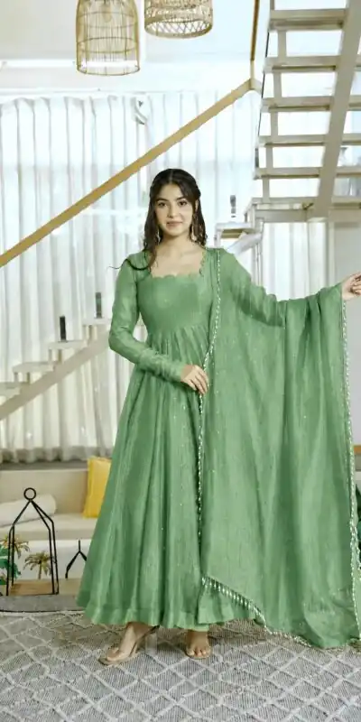 KD 1641 Pista in Salsa Silk Embroidery Work & Sequins Work Gown . Get it for ₹2899. Delivery 4-6 Working Days. Online Shop now. | Gowns, Bollywood Gowns, Creative Gowns, Designer Gowns, Embroidered Gowns, Party Wear Gowns