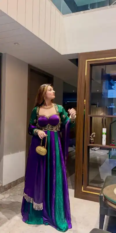 ZD 10025 Purple Fendy Silk Gown with Embroidery Work & Sequins Work. Special Price ₹2399. Delivery 4-6 Working Days. Shop now. | Gowns, Bollywood Gowns, Creative Gowns, Designer Gowns, Embroidered Gowns, Party Wear Gowns
