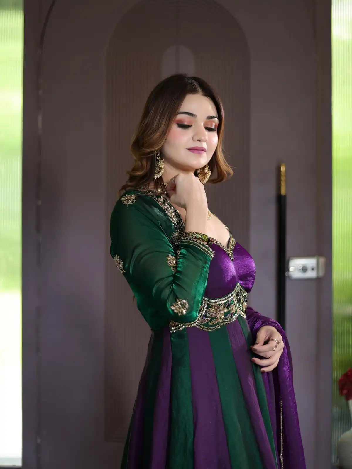 ZD 10025 Purple Fendy Silk Gown with Embroidery Work & Sequins Work. Special Price ₹2399. Delivery 4-6 Working Days. Shop now. | Gowns, Bollywood Gowns, Creative Gowns, Designer Gowns, Embroidered Gowns, Party Wear Gowns