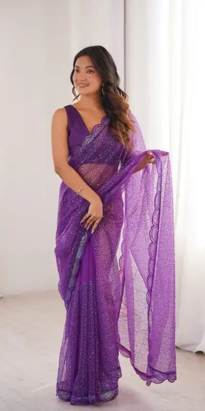 SP 90 Purple Soft Net Saree with Sequins Work & Embroidery Work. Available at ₹2299 only. Delivery 4-6 Working Days. Shop now. | Sarees, Bollywood Sarees, Creative Sarees, Designer Sarees, Embroidered Sarees, Ethnic Saree, Modern Digital sarees, Party Wear Sarees