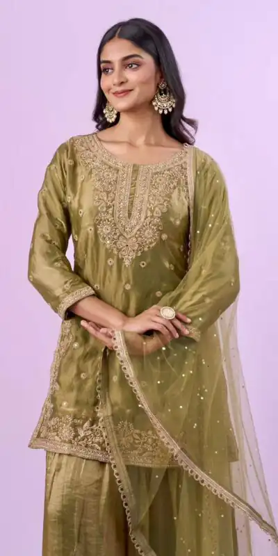 ZD 10016 Mehandi Fendy Silk Salwar Suitwith Embroidery Work & Lace Work. Now at just ₹2399. Delivery 4-6 Working Days. Shop now. | Jump Suits, Salwar suit, Casual Suits, Creative suits, Designer Suits, Palazzo Suits, Party Wear Suits, Patiala Suits, Straight Suits