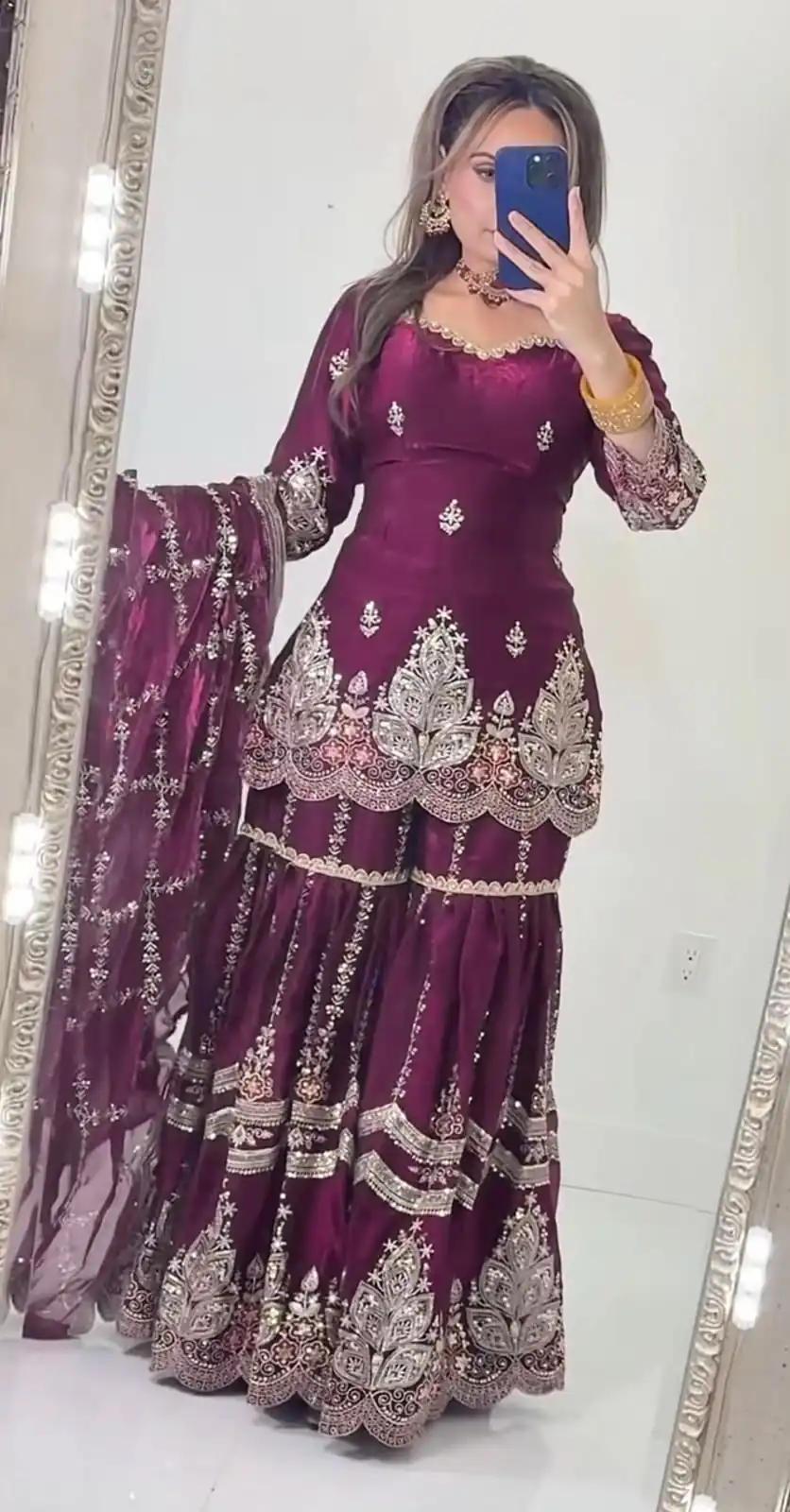NF 1297 Wine Fendy Silk Salwar Suitwith Embroidery Work & Lace Work. Now at just ₹2799. Delivery 4-6 Working Days. Shop now. | Jump Suits, Salwar suit, Casual Suits, Creative suits, Designer Suits, Palazzo Suits, Party Wear Suits, Patiala Suits, Straight Suits