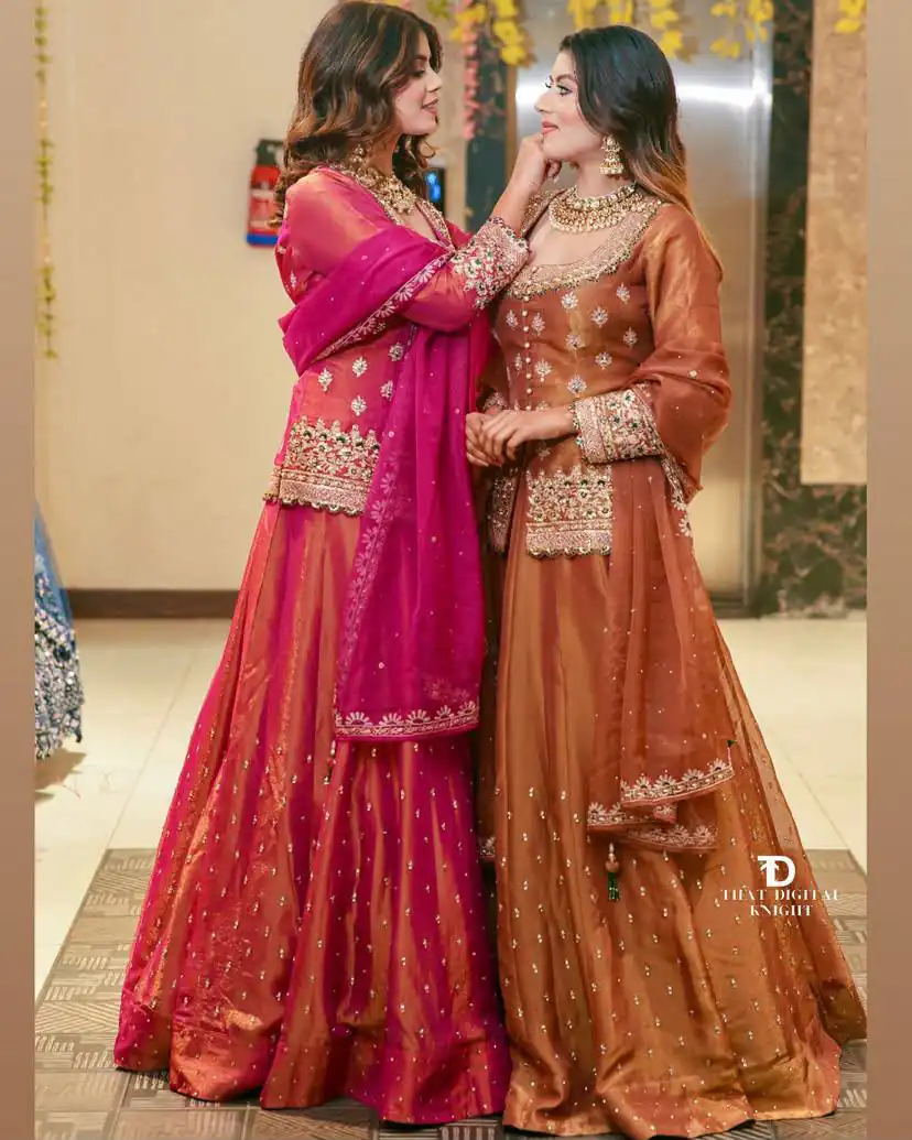 ZC 9008 Pink Simmer Silk Lehenga Choli with Embroidery Work & Sequins Work. Introductory Price ₹2199. Delivery 4-6 Working Days. Shop now. | Lehenga, Bollywood Lehenga, Creative Lehenga, Designer Lehenga, Embroidered Lehenga, Party Wear Lehenga